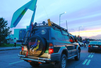 Фотография к новости: В Алматинской области впервые прошел антикоррупционный автопробег