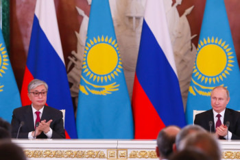 Фотография к новости: Токаев и Путин приняли совместное заявление 