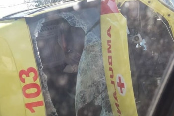 Фотография к новости: В Таразе столкнулись скорая помощь и пассажирский автобус 