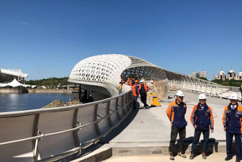 Фотография к новости: Появилось фото нового пешеходного моста в Астане