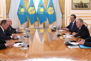 Фотография к новости: Назарбаев обсудил с главами МИД России, Турции и Ирана результаты Астанинского процесса
