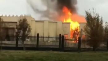 Фотография к новости: Декорации к съёмкам горели на территории "Казахфильма" в Алматы