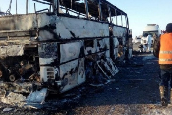 Фотография к новости: Автобус, где сгорели 52 гражданина Узбекистана, останавливали для проверки в Кызылорде