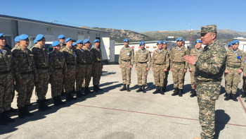 Фотография к новости: Делегация Минобороны Казахстана посетила с проверкой миротворческую роту в Ливане