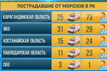Фотография к новости: Свыше 350 казахстанцев пострадали из-за морозов