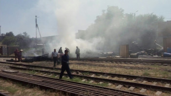 Фотография к новости: Пожар произошёл на шымкентском пивзаводе