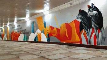 Фотография к новости: Художники разрисовали стены алматинской подземки  