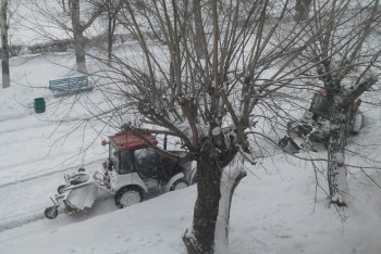 Фотография к новости: На усиленный режим уборки снега перешли столичные организации