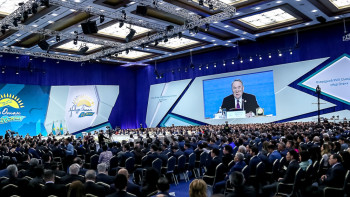 Фотография к новости: Фоторепортаж с XVIII съезда партии "Нұр Отан"