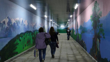 Фотография к новости: Подземный переход Астаны украсили живописными пейзажами Казахстана