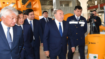 Фотография к новости: Глава государства прибыл с рабочим визитом в Караганду 