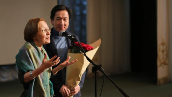 Фотография к новости: Казахстанский фильм "Огонь, мерцающий в сосуде" представили в Алматы