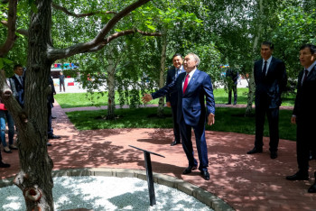 Фотография к новости: Назарбаеву показали дерево, посаженное им 19 лет назад