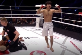 Фотография к новости: Казахстанский боец отправил в нокаут бразильца на турнире в Москве