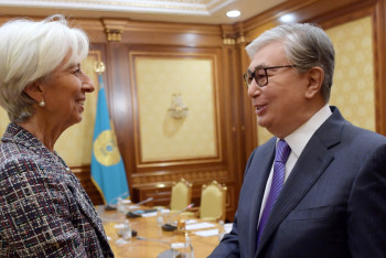 Фотография к новости: Президент Казахстана встретился с исполнительным директором МВФ Кристин Лагард