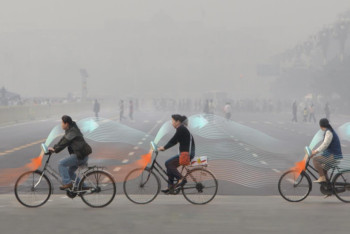 Фотография к новости: В Китае изобрели велосипеды, которые очищают воздух от смога