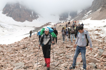 Фотография к новости: Альпинисты покорили высочайший пик Нурсултан в Алматы