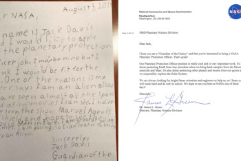 Фотография к новости: Я научусь думать как инопланетянин. Девятилетний мальчик обратился в NASA с просьбой о работе