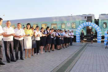 Фотография к новости: Запущен поезд «Кызылорда-Бесарык-Туркестан»