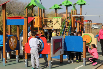 Фотография к новости: Многофункциональный корт открыли в одном из сел Акмолинской области