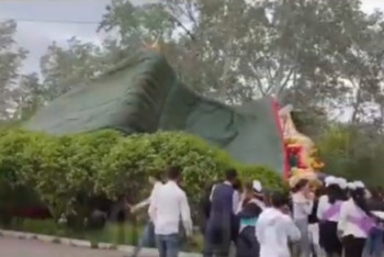 Фотография к новости: КЧС: Запрета на эксплуатацию перевернувшегося в Караганде батута не было 