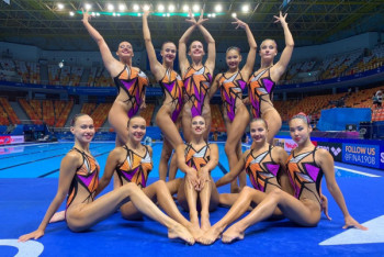 Фотография к новости: Сборная Казахстана по артистическому плаванию вышла в финал ЧМ в Кванджу