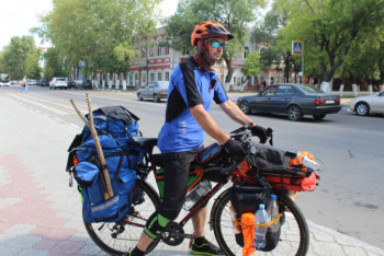 Фотография к новости: Российский путешественник на велосипеде признался в любви к Казахстану