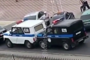 Фотография к новости: Два полицейских авто попали в ДТП в Павлодаре