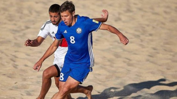 Фотография к новости: Сборная Казахстана вышла в финал промофинала Евролиги по пляжному футболу