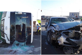 Фотография к новости: В сети появилось видео смертельного ДТП с автобусом в Шымкенте