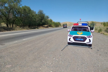 Фотография к новости: Муляжи машин дорожной полиции появились на дорогах Казахстана