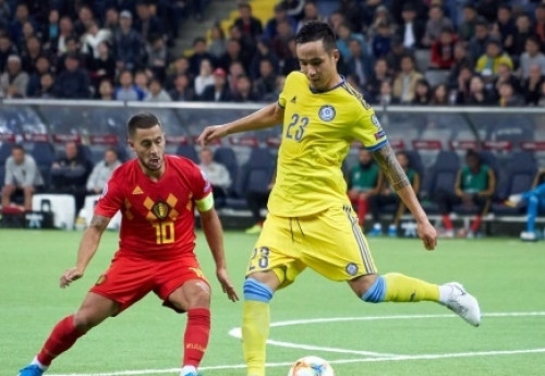 Фотография к новости: SofaScore: Исламхан и Керимжанов – лучшие игроки сборной Казахстана в матче с Бельгией