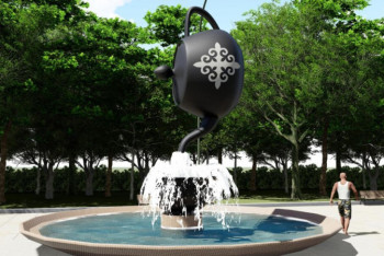 Фотография к новости: Фонтан в виде чайника появился в Туркестане