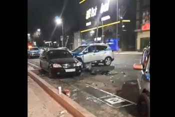 Фотография к новости: Авария с участием двух полицейских автомашин произошла в Шымкенте