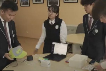 Фотография к новости: Тренажёр для людей после инсульта изобрели павлодарские школьники