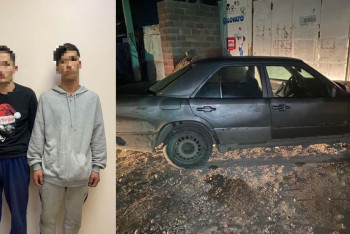 Фотография к новости: Угнанный в Алматы Mercedes полицейские мегаполиса блокировали в Кордае