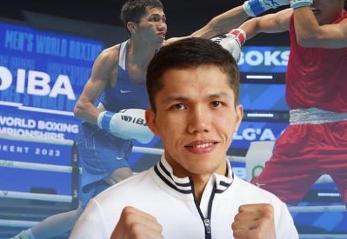 Фотография к новости: Санжар Ташкенбай побил соперника из Грузии и взял золото в ЧМ-2023