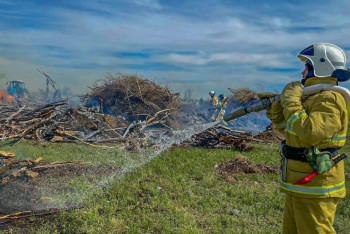 Фотография к новости: На тушение пожара в "Семей орманы" направили спасателей из трёх регионов