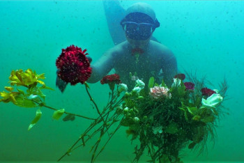 Фотография к новости: Фридайвер совершила погружение в память о жертвах землетрясения в Турции