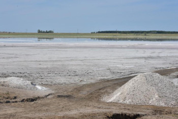 Фотография к новости: Глава Минэкологии посетила высыхающее розовое озеро под Павлодаром