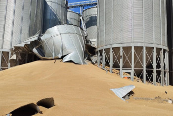 Фотография к новости: Зернохранилище лопнуло от удара молнии в Костанайской области