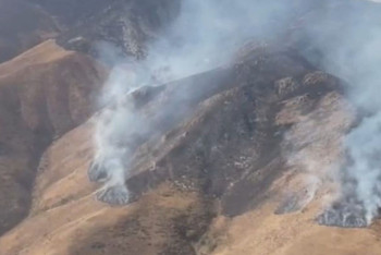Фотография к новости: В горах Жамбылской области продолжает гореть трава