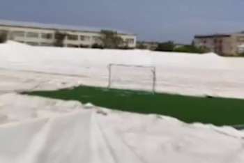 Фотография к новости: Купол футбольного поля обвалился в Сатпаеве