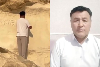 Фотография к новости: Выбивший надпись в ущелье в Мангистау чиновник-вандал написал заявление об увольнении