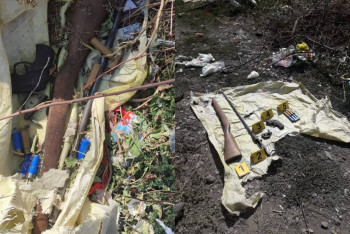 Фотография к новости: Оружие и боеприпасы обнаружили у колледжа в Таразе