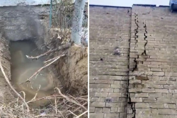 Фотография к новости: Многоэтажный дом пошёл трещинами в Актау