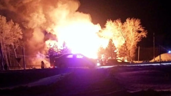 Фотография к новости: Акимат дотла сгорел в СКО