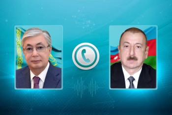 Фотография к новости: Президент Казахстана поздравил Ильхама Алиева с победой на выборах