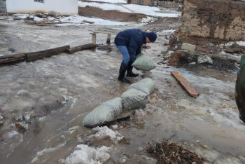 Фотография к новости: Дворы подтопило талыми водами в области Абай