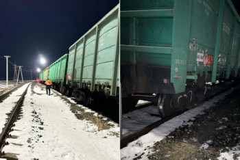 Фотография к новости: Вагоны с серой сошли с рельсов в Атырауской области